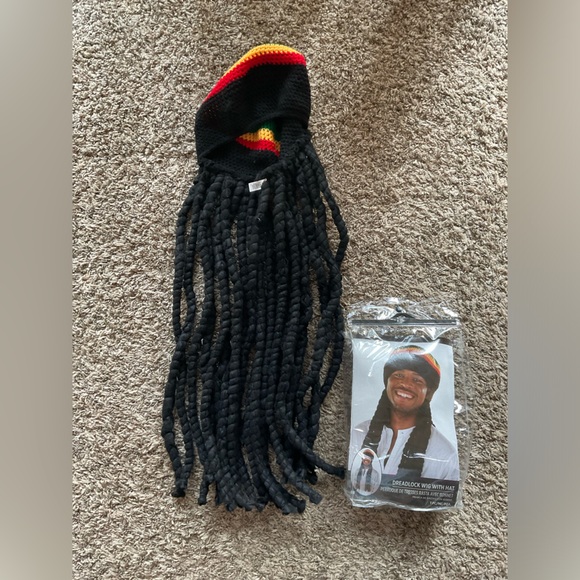 Dreadlock Long Black Wig with Jamaican Hat - Picture 6 of 6